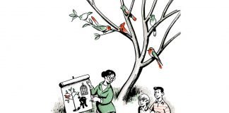 Si quieres escuchar el canto de los pájaros… El canto de los pájaros. Ilustración: José Miguel de la Peña