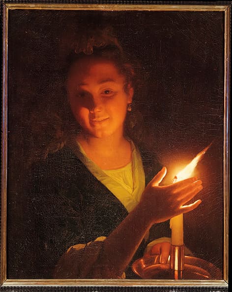 Mujer con vela Mujer con vela, (sin fecha) Godfried SCHALCKEN (1643–1706), pintor holandés conocido por el frecuente uso en su pintura de la iluminación artificial, interesado en la captación de los efectos de luz sobre la materia.
