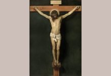 Exaltación de la Santa Cruz Cristo crucificado pintado por Diego Velázquez, obra exhibida en el Museo del Prado.