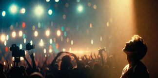 ¿Un despertar de fe entre figuras públicas? Joven actuando en un escenario ante el público, símbolo de éxito exterior y búsqueda interior