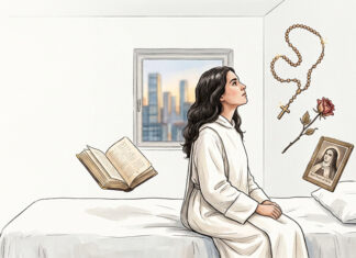 ¿Es de Dios la moda de lo religioso? Artista femenina de estética mística inspirada en Rosalía, símbolo de búsqueda espiritual y trascendencia