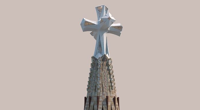 Una catedral para tiempos ávidos de luz Recreación de la torre de Jesucristo en la Sagrada Familia diseñada por Antoni Gaudí