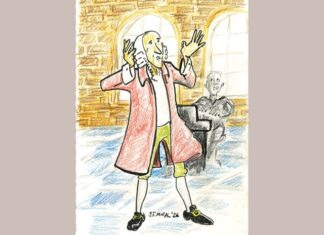 Elevando la voz Ilustración de Franz Joseph Haydn obra de Juan Francisco Miral, que acompaña la reflexión sobre confesar la fe católica en voz alta y sin complejos
